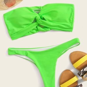 Lime Green Strapless Bikini